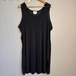 Cover Me Women's Sleeveless‎ Cover Up Beach Tank Dress Black 3X Swim Vacation